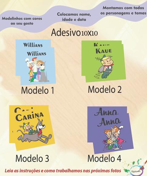 Adesivo Quadradinho 10x10 Cm-jetsons