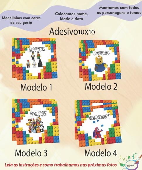 Adesivo Quadradinho 10x10 Cm-lego