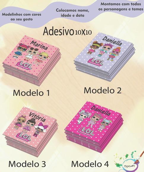 Adesivo Quadradinho 10x10 Cm-lol