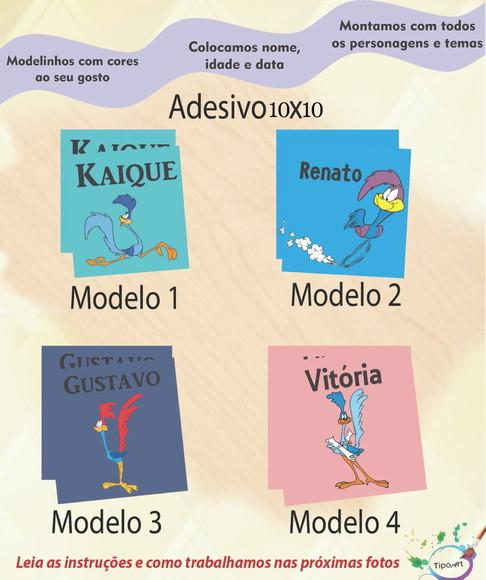 Adesivo Quadradinho 10x10 Cm-papaleguas