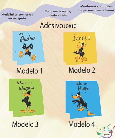 Adesivo Quadradinho 10x10 Cm-patolino