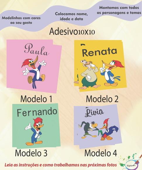 Adesivo Quadradinho 10x10 Cm-pica Pau