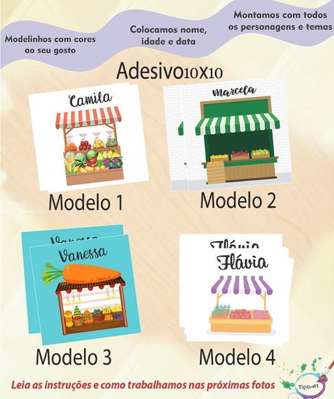 Adesivo Quadradinho 10x10 Cm-quitandinha