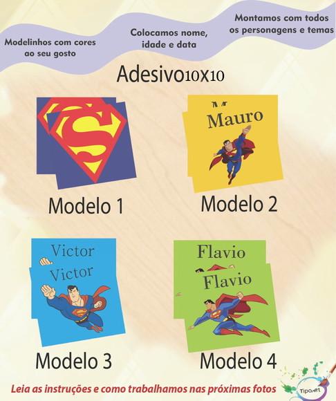 Adesivo Quadradinho 10x10 Cm-super Homem