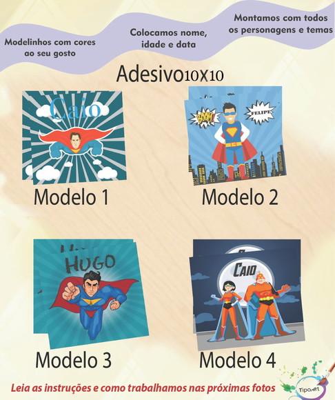 Adesivo Quadradinho 10x10 Cm-super Heroi
