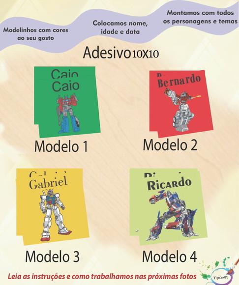 Adesivo Quadradinho 10x10 Cm-transformers