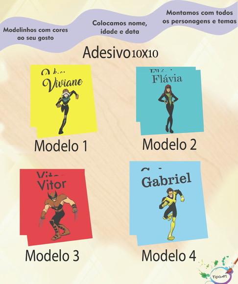 Adesivo Quadradinho 10x10 Cm-x Mens