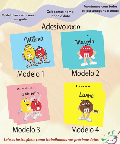 Adesivo Quadradinho 10x10cm-m&m