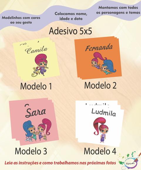 Adesivo Quadradinho 5 X5 Cm- Shimmer Shine