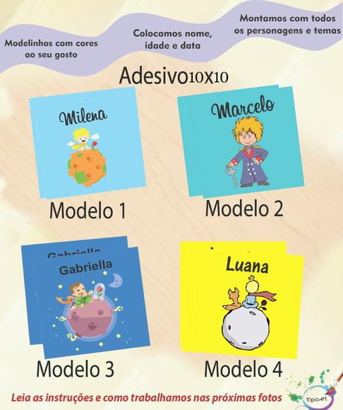 Adesivo Quadradinho 10x10cm-pequeno Príncipe