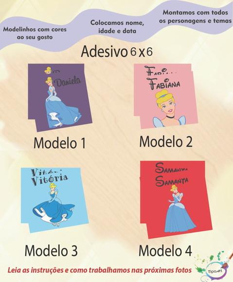 Adesivo Quadrado 6x6-cinderela