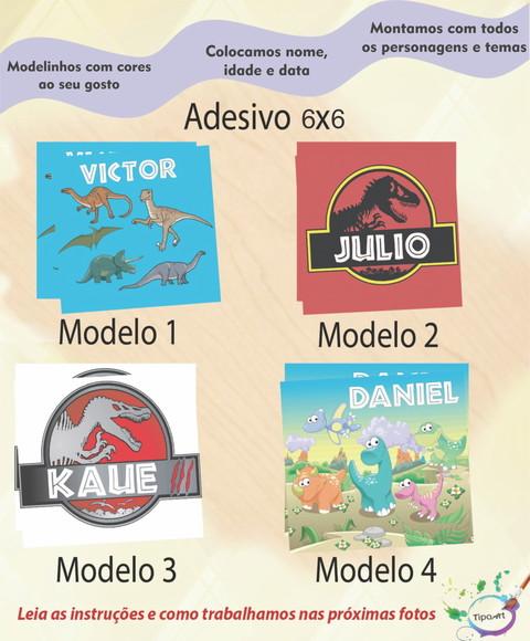 Adesivo Quadrado 6x6-dinossauro