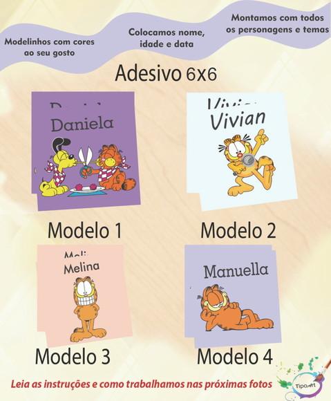 Adesivo Quadrado 6x6-garfield