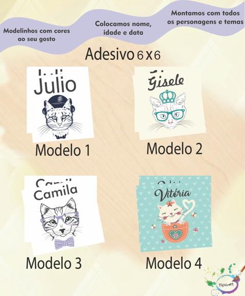 Adesivo Quadrado 6x6-gatinho