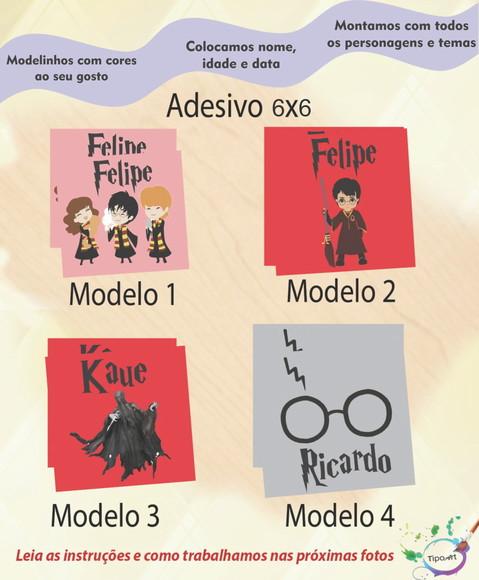 Adesivo Quadrado 6x6-harry Potter