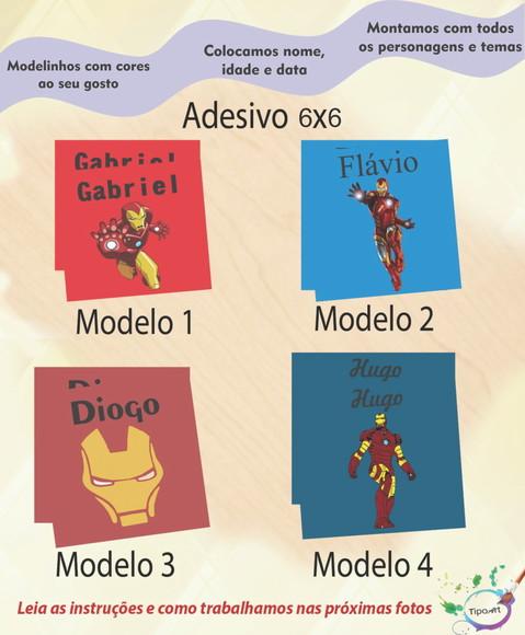 Adesivo Quadrado 6x6-homem de Ferro