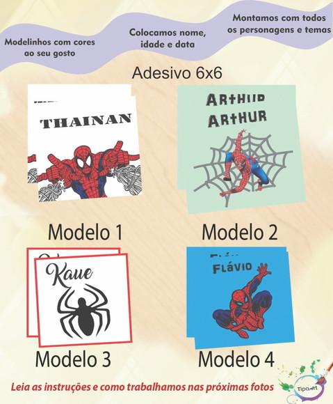 Adesivo Quadrado 6x6-homem Aranha