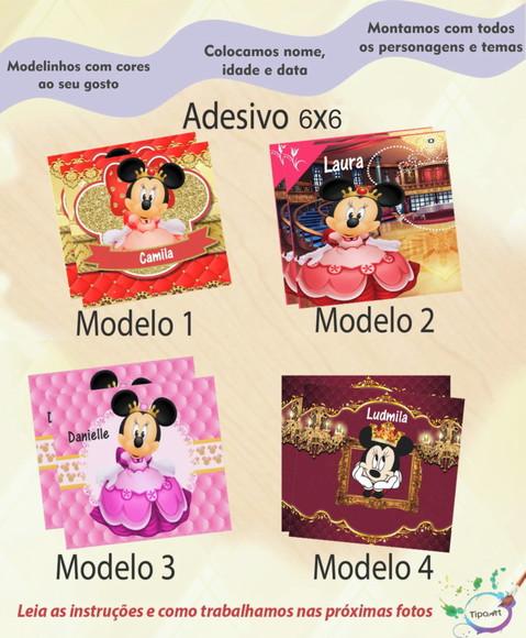 Adesivo Quadrado 6x6-minnie Realeza