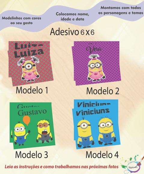 Adesivo Quadrado 6x6-minions
