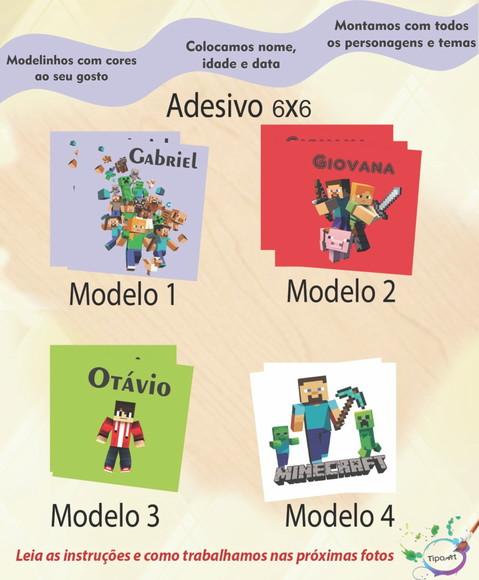 Adesivo Quadrado 6x6-minecraft