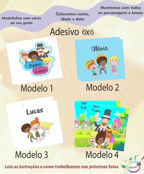 Adesivo Quadrado 6x6-mundo Bita