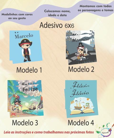 Adesivo Quadrado 6x6-pirata