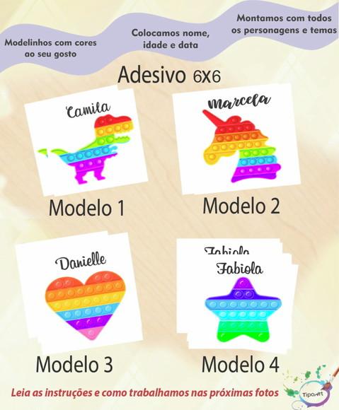 Adesivo Quadrado 6x6-pop Fidget