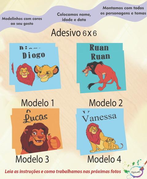 Adesivo Quadrado 6x6-rei Leão
