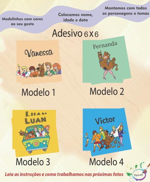 Adesivo Quadrado 6x6-scooby Doo