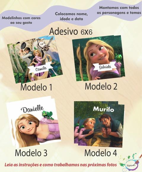 Adesivo Quadrado 6x6-rapunzel