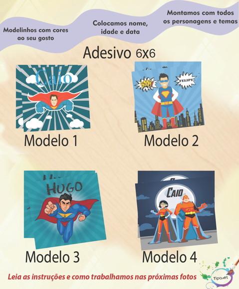 Adesivo Quadrado 6x6-super Herói