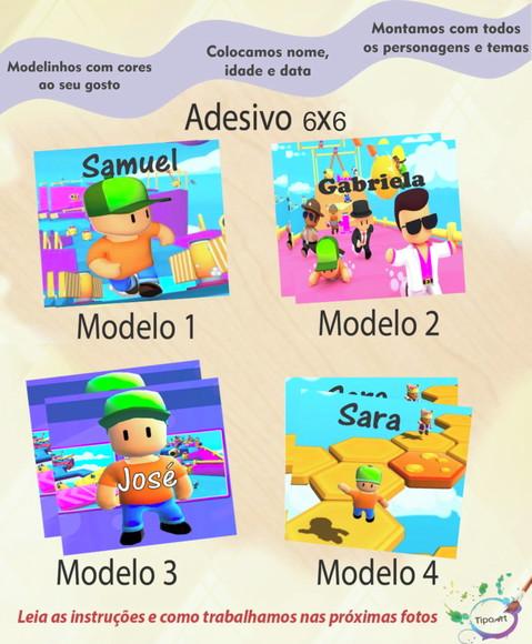Adesivo Quadrado 6x6-stumble Guys