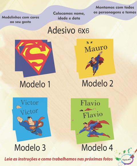 Adesivo Quadrado 6x6-super Homem