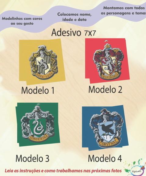 Adesivo Quadrado 7x7-brasões Hogwarts