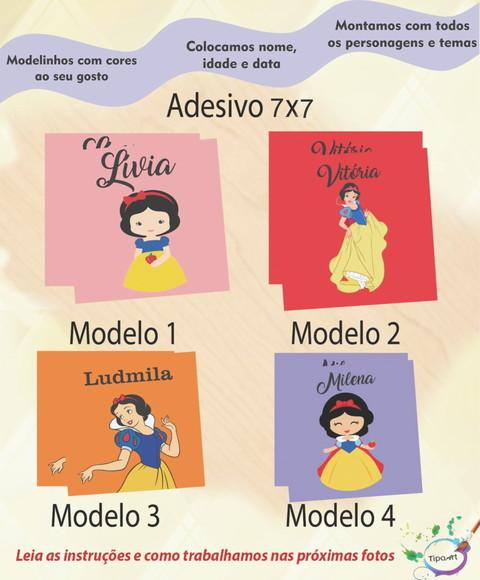 Adesivo Quadrado 7x7-branca de Neve