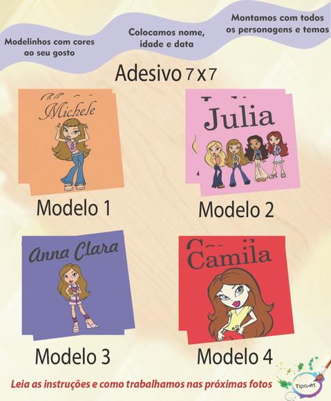 Adesivo Quadrado 7x7-bratz