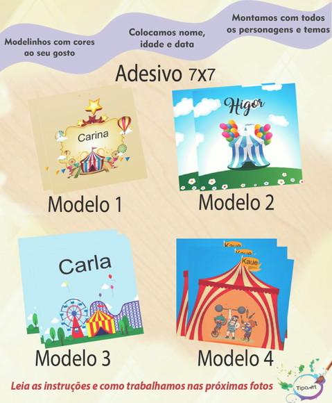 Adesivo Quadrado 7x7-circo