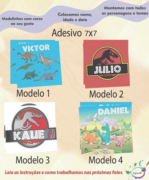 Adesivo Quadrado 7x7-dinossauro