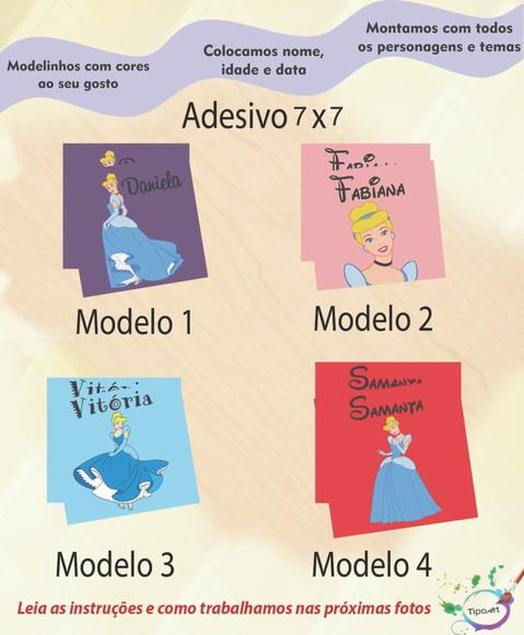 Adesivo Quadrado 7x7-cinderela
