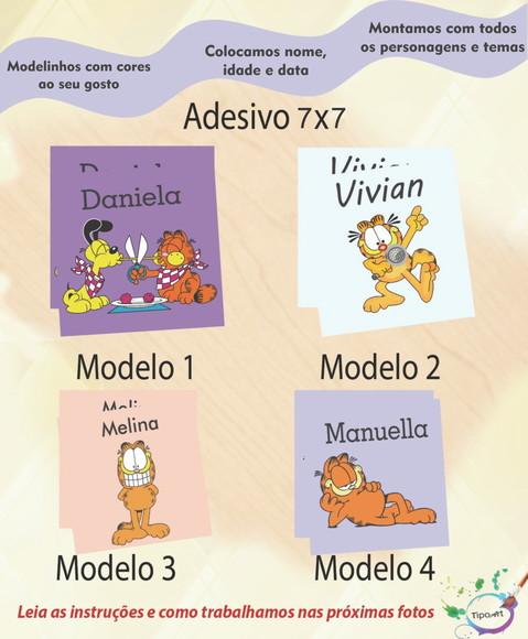 Adesivo Quadrado 7x7-garfield