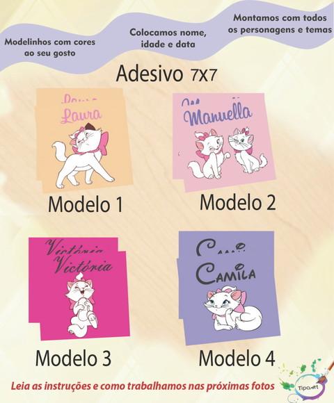 Adesivo Quadrado 7x7-gatinha Marie
