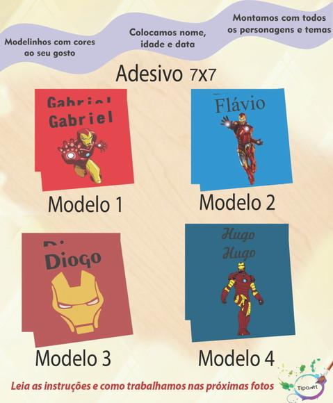 Adesivo Quadrado 7x7-homem de Ferro