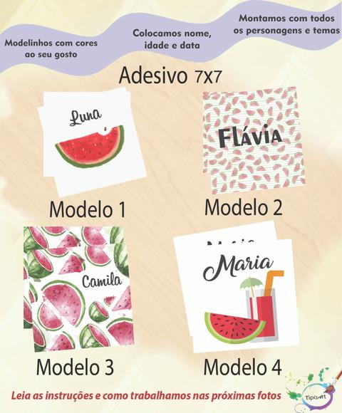 Adesivo Quadrado 7x7-melancia