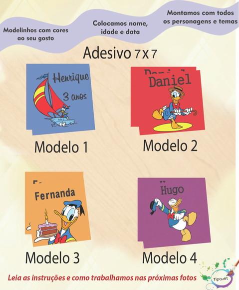 Adesivo Quadrado 7x7-pato Donald
