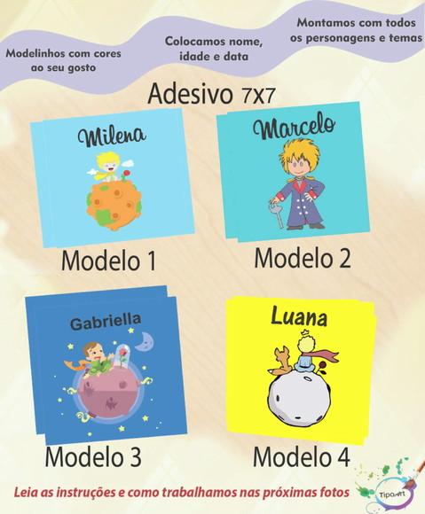 Adesivo Quadrado 7x7-pequeno Príncipe