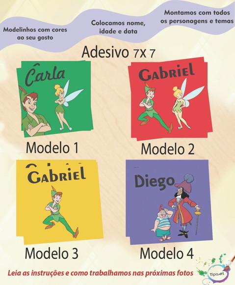 Adesivo Quadrado 7x7-peter Pan