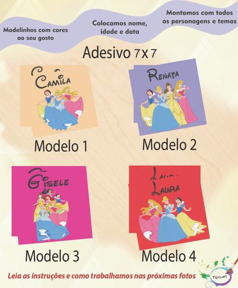Adesivo Quadrado 7x7-princesas