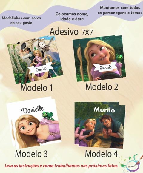 Adesivo Quadrado 7x7-rapunzel