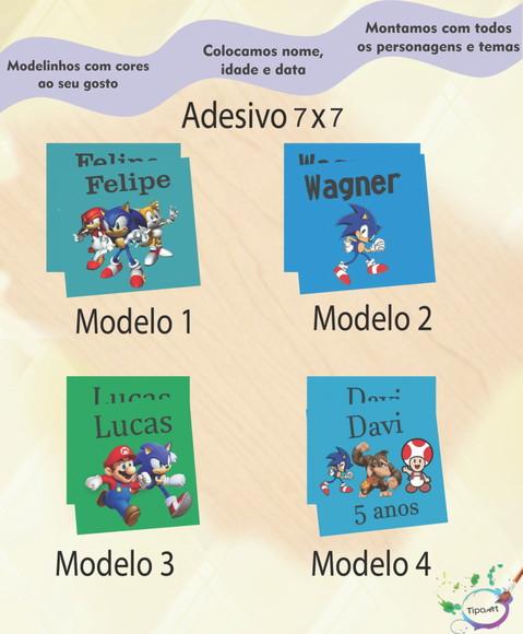 Adesivo Quadrado 7x7-sonic