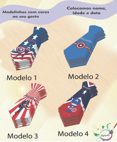 Adesivo(formato Gravata)-capitão America
